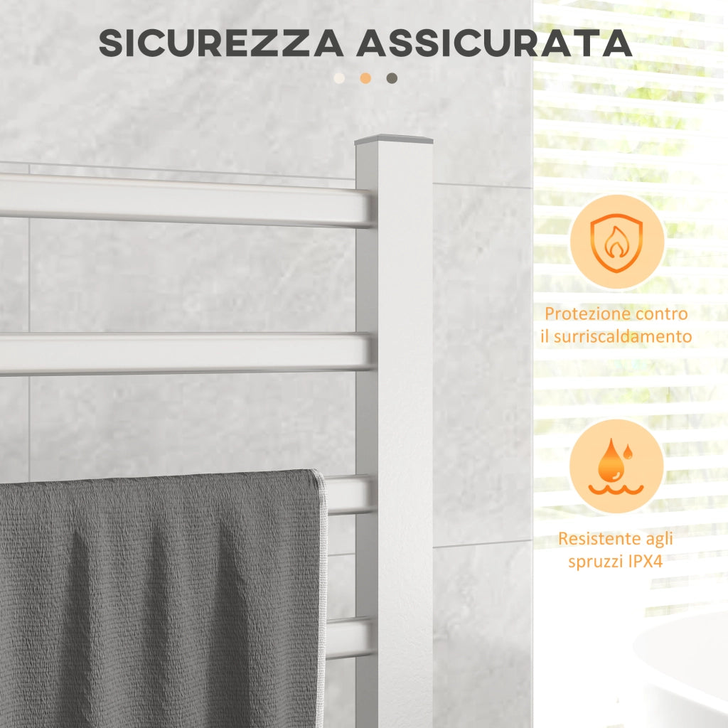 Scaldasalviette Elettrico 150W con Timer ¨C zephmum ¨C Argento 53x35x90 cm