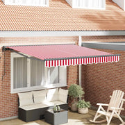 vidaXL Tenda Retrattile Striscia Rossa e Bianca 300x250 cm Tessuto
