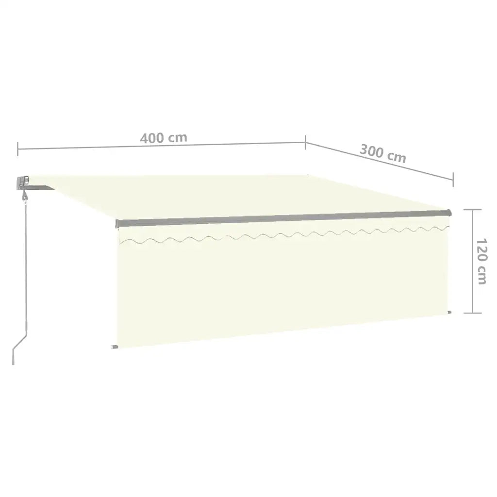 Tenda Automatica con Parasole LED e Sensore Vento 4x3 m Crema 3069432