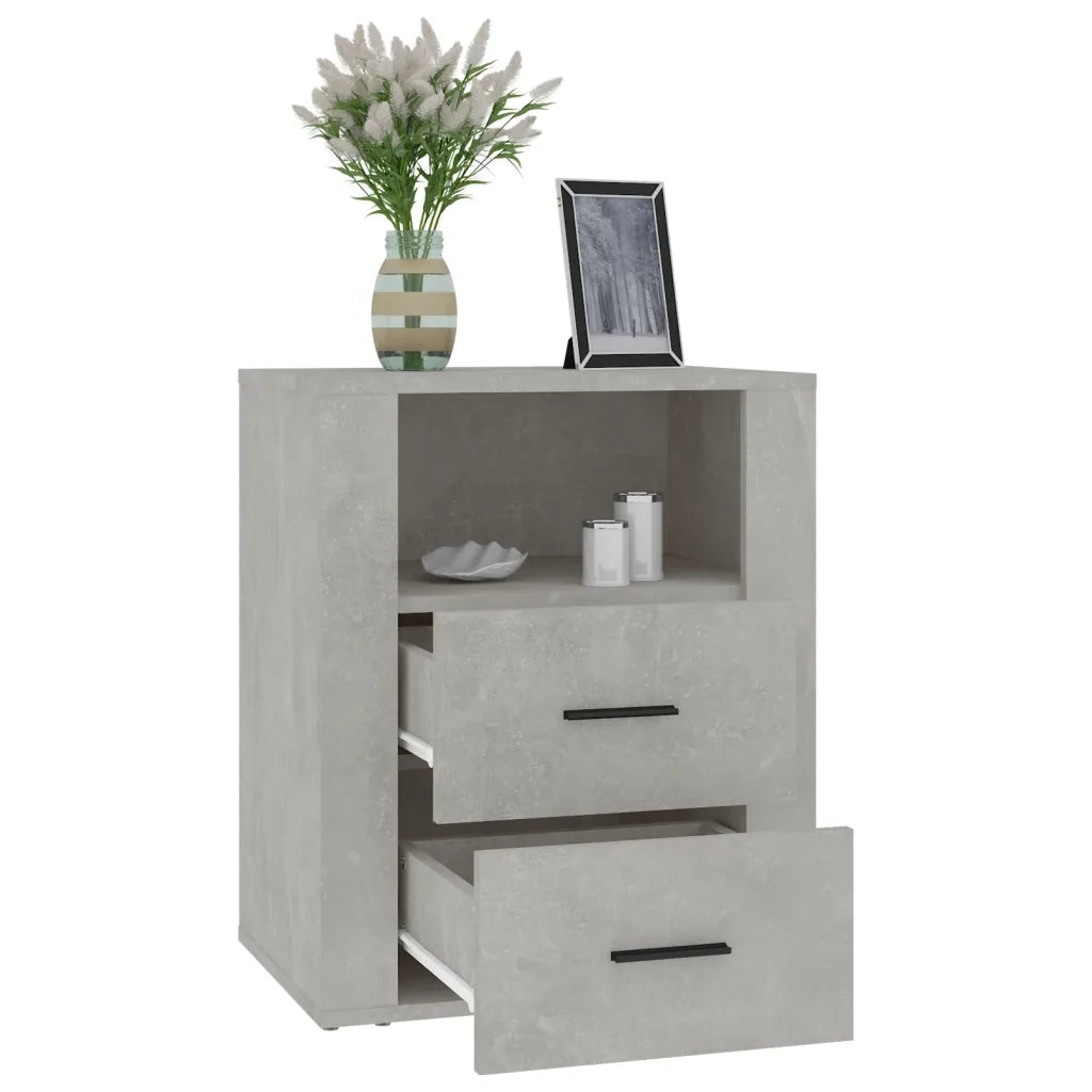 Comodino-Tavolino da notte Grigio Cemento 50x36x60 cm in Legno Multistrato 329940