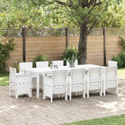 Set da Pranzo per Giardino 11 pcs Bianco Polipropilene