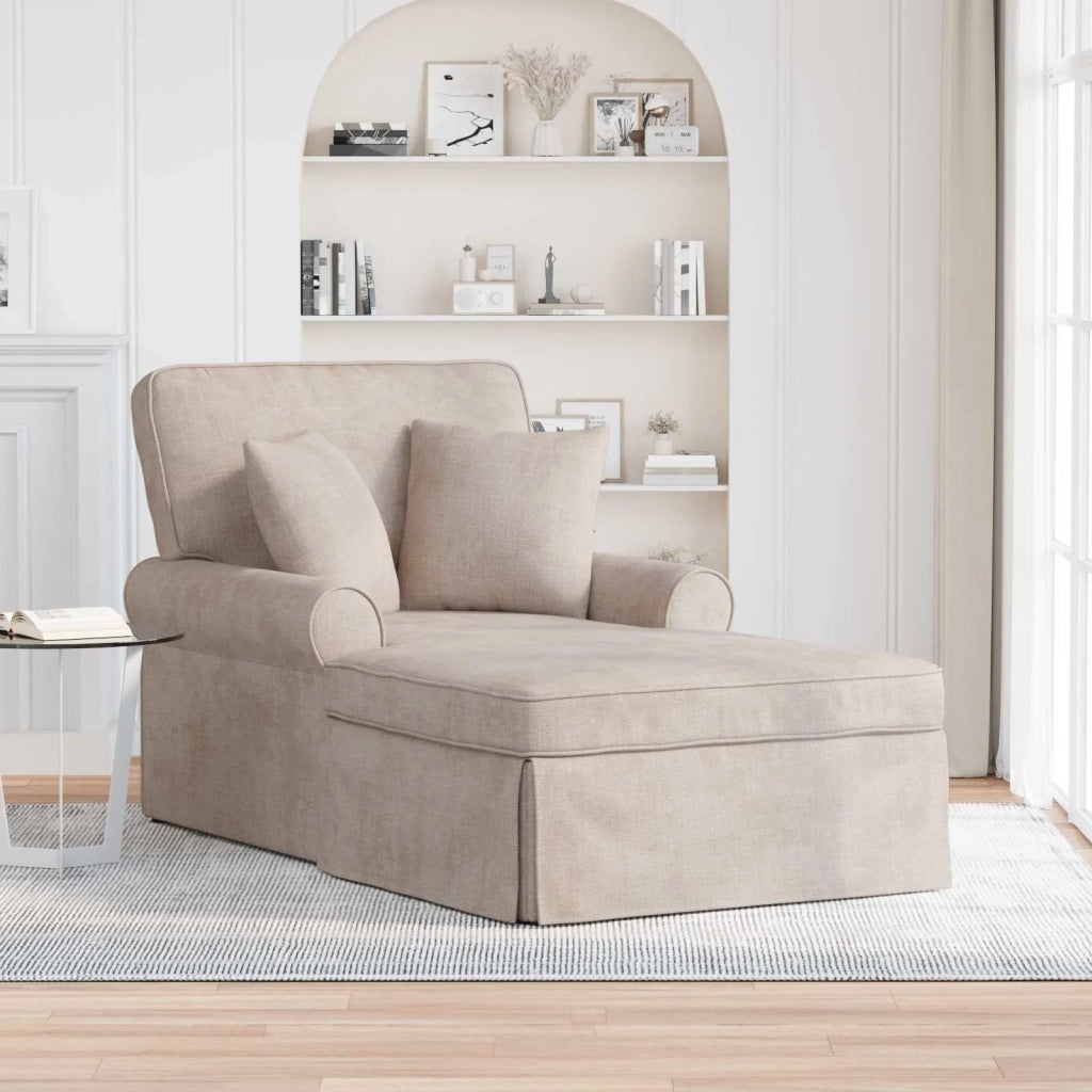 Chaise Longe con Gonna con cuscino Beige 157 x 91 x 91 cm ARES