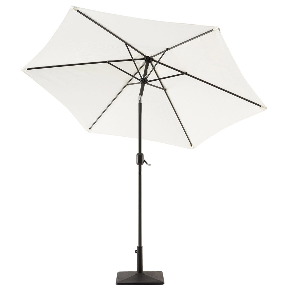Ombrellone da giardino in tessuto beige chiaro 230 cm resistente agli agenti atmosferici