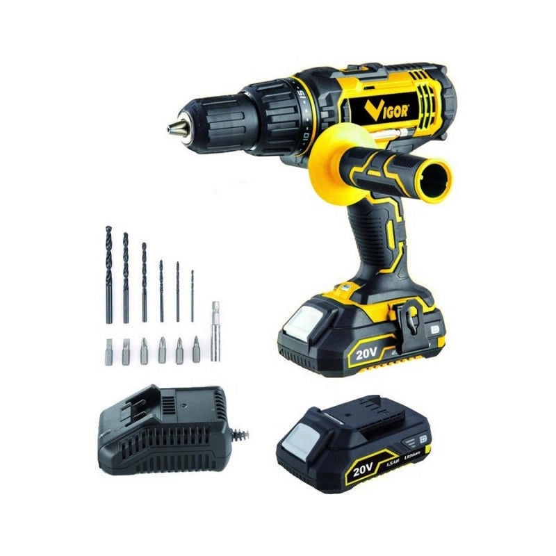 Vigor-Blinky Trapano a Percussione Vi-t20pli 2 Batterie 20V 1.5ah