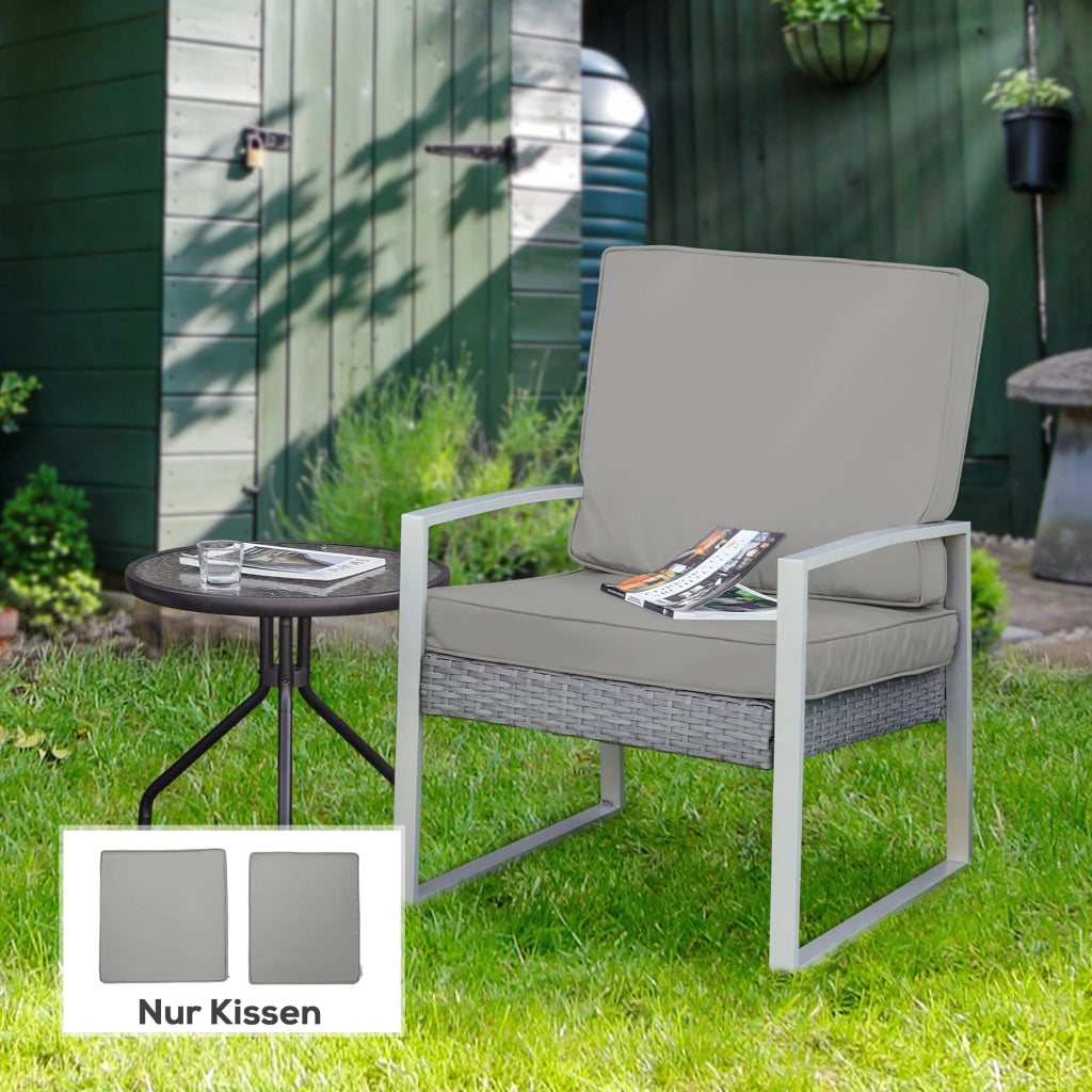 Cuscini 2 Pezzi per Sedie ¨C zephmum ¨C 56x52x7 cm Grigio Chiaro Tessuto Imbottito
