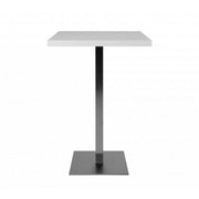 (3c) Tavolo alto Quadrato 105 cm piano bianco e base cromo cm 70x70xh.105