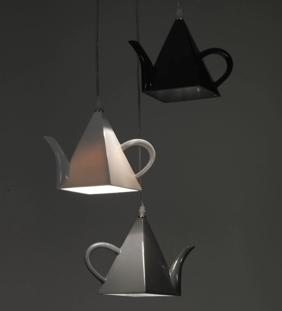 Lampadario in resina nero, bianco e grigio cm.13x13 H18