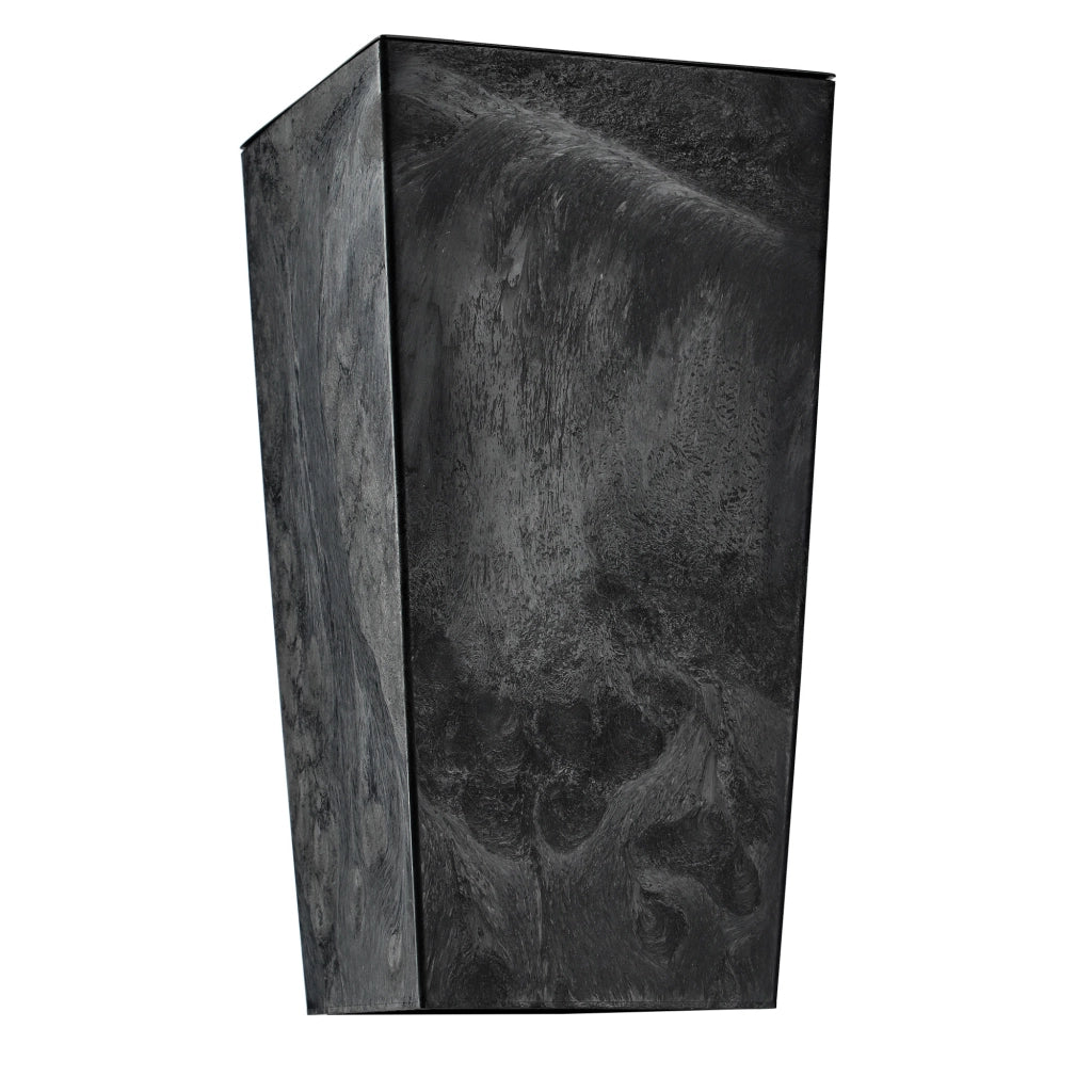 Vaso da giardino KADAX con inserto per fiori, grande e alto, nero, 24x47 cm