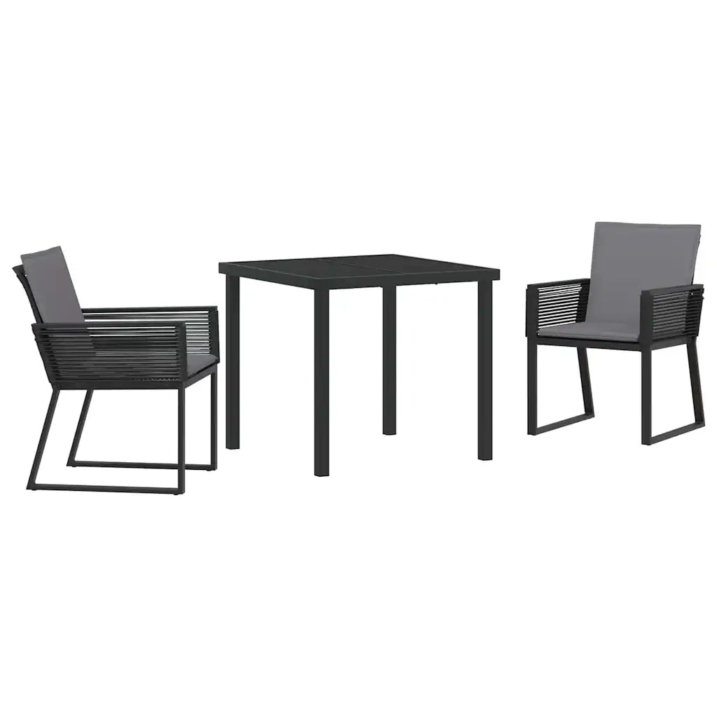 Set da Pranzo per Giardino 3 pcs Nero 3379317