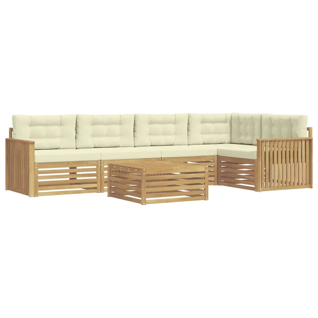 Set di divani da esterno 6 pcs Bianco e Crema 79 x 79 x 37 cm 3390520