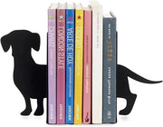 Supporto Librario per Amanti di Cani - 2 Pezzi - Nero - Metallo