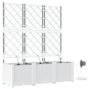 Fioriere | Cassetta per fiori | Vaso da giardino 3 pz Bianco 120 x 40 x 142 cm Plastica