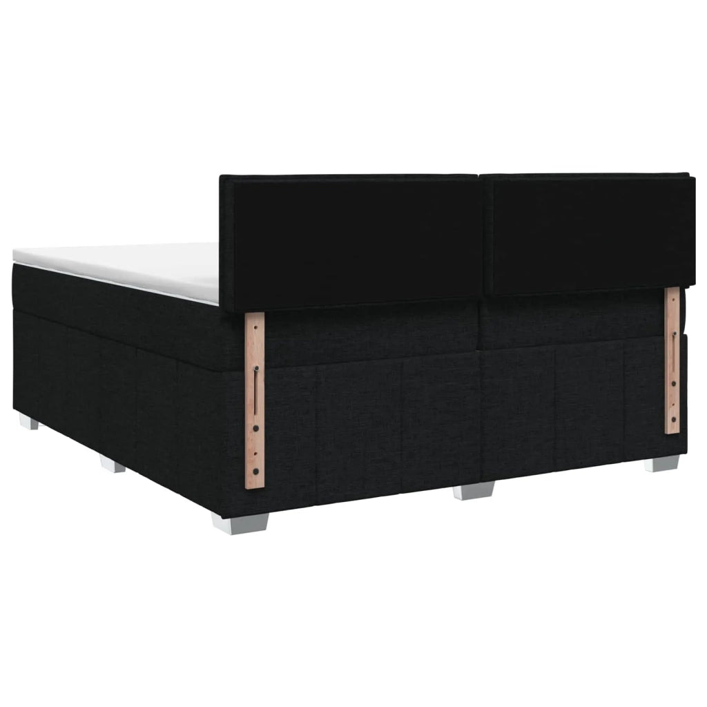 Letto Box Spring LED con Materasso Nero 200 x 200 cm Tessuto 3455684