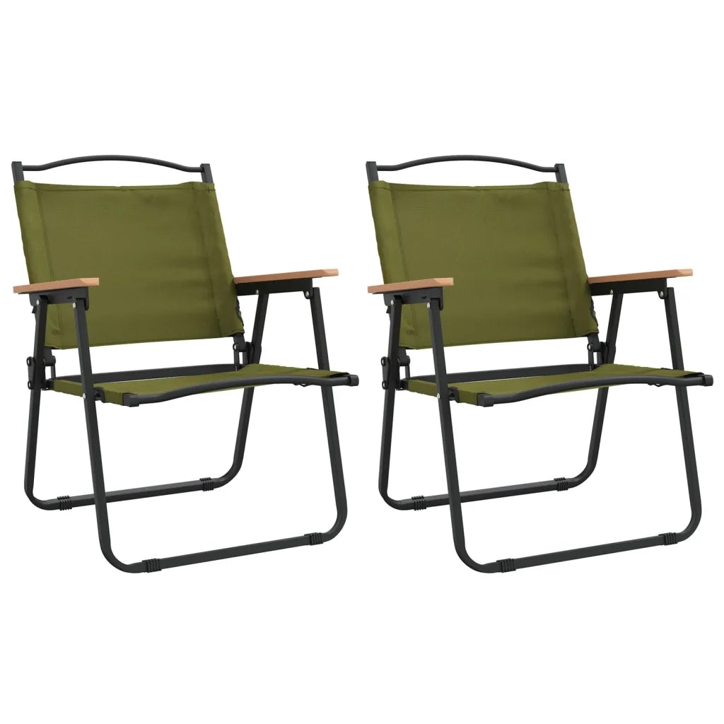 Sedie da Campeggio 2 pz | Sedie da Esterno Verdi 54x55x78 cm Tessuto Oxford