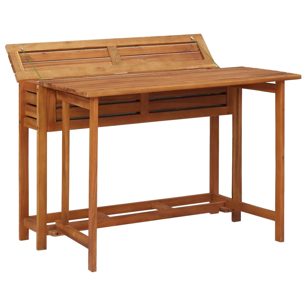 Tavolo da Giardino con Fioriera e 2 Sedie Bistrot Legno Acacia 45910