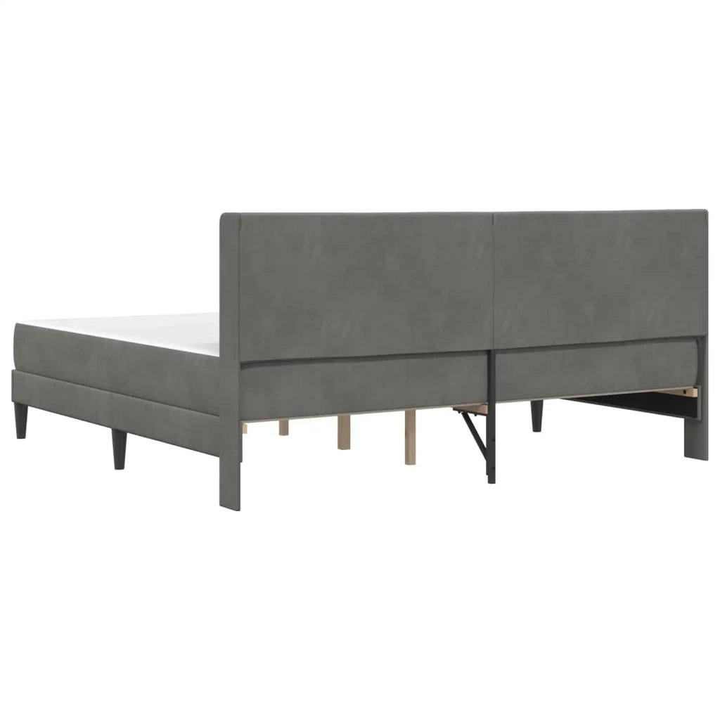 Struttura letto con materasso Grigio Scuro 200 x 200 cm Velluto