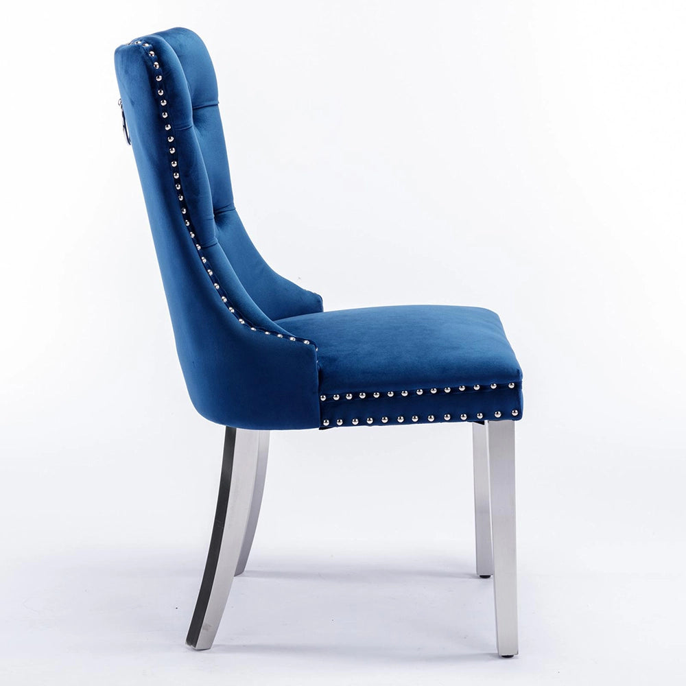Set 2 sedie Nikki - Xylo - velluto blu gambe cromate
