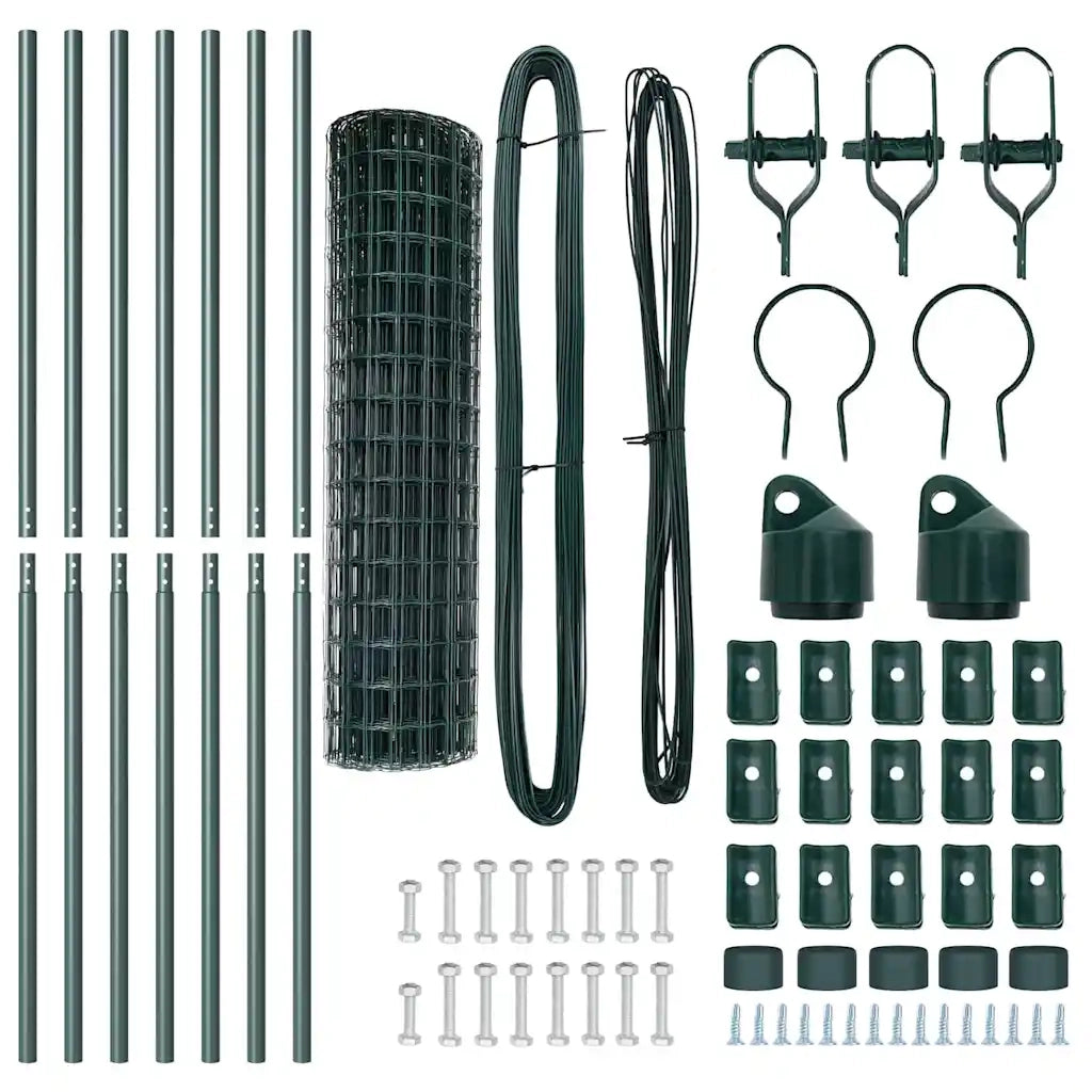 Recinzione con Posto Verde 1,4 x 10 m Acciaio e PVC 3350284