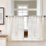 Set di tende a giorno da 2 pezzi - 70 x 70 cm - semi-trasparente - tende boho con occhi - tende per cucina - ideale per soggiorno - Vitrage