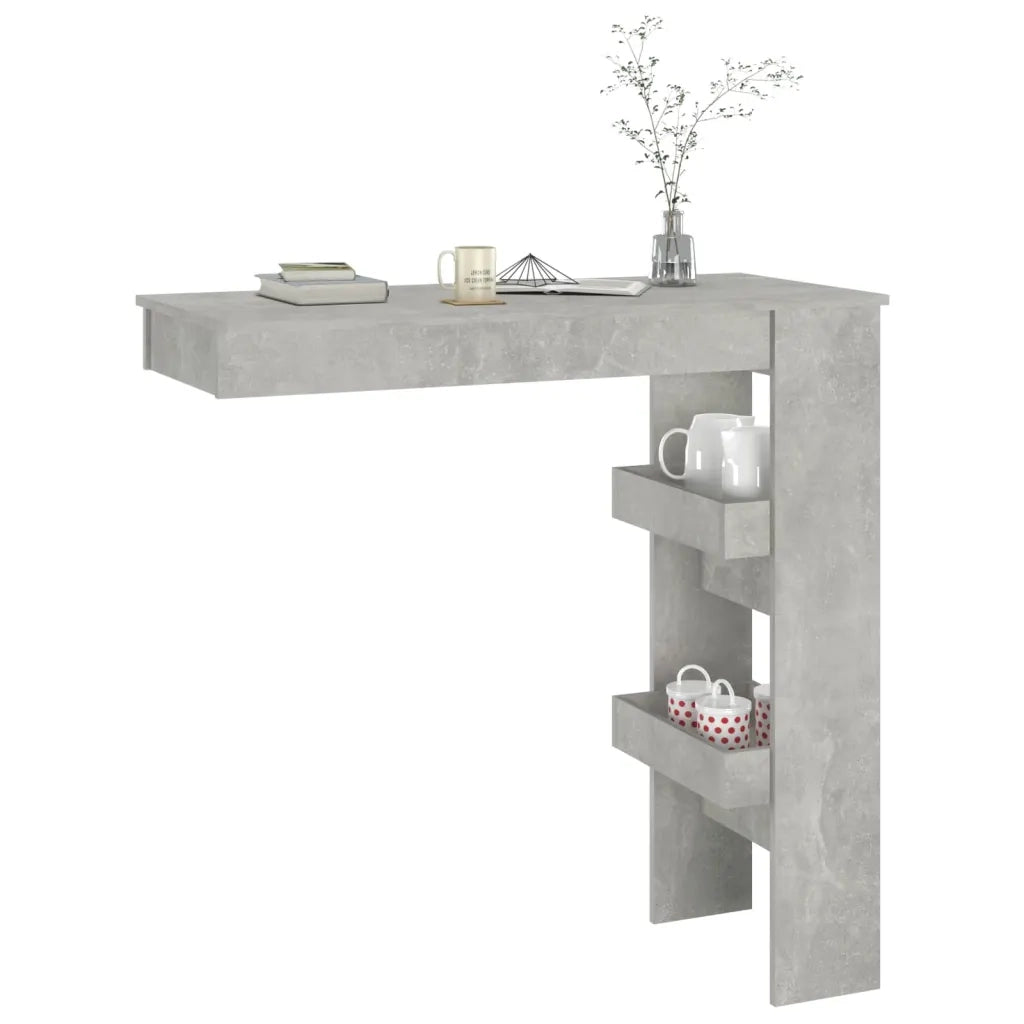 Bancone da Muro Grigio Cemento 102x45x103,5 cm Legno Compensato 811785