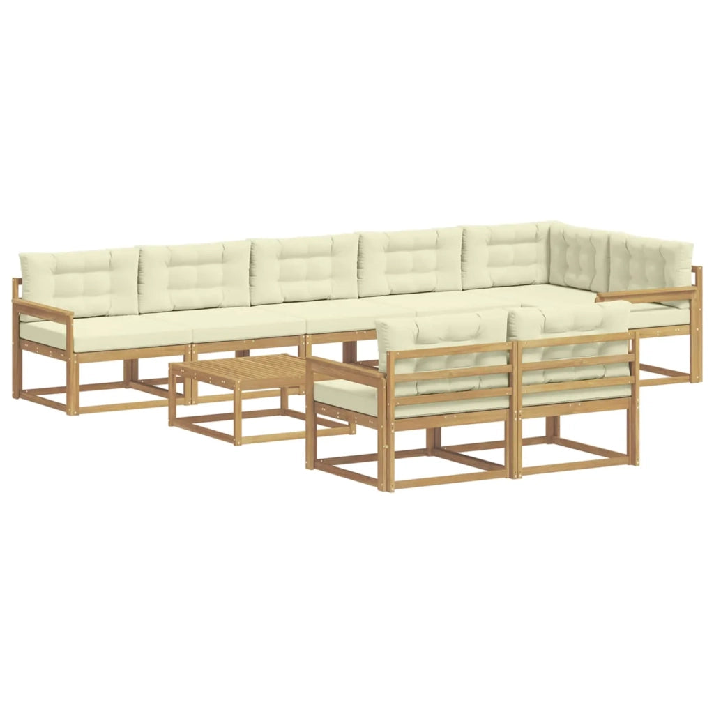Set di divani da esterno 9 pcs Bianco e Crema 79 x 79 x 37 cm 3386644