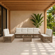Set Divano da Giardino 9 pcs Beige polyrattan 3435984