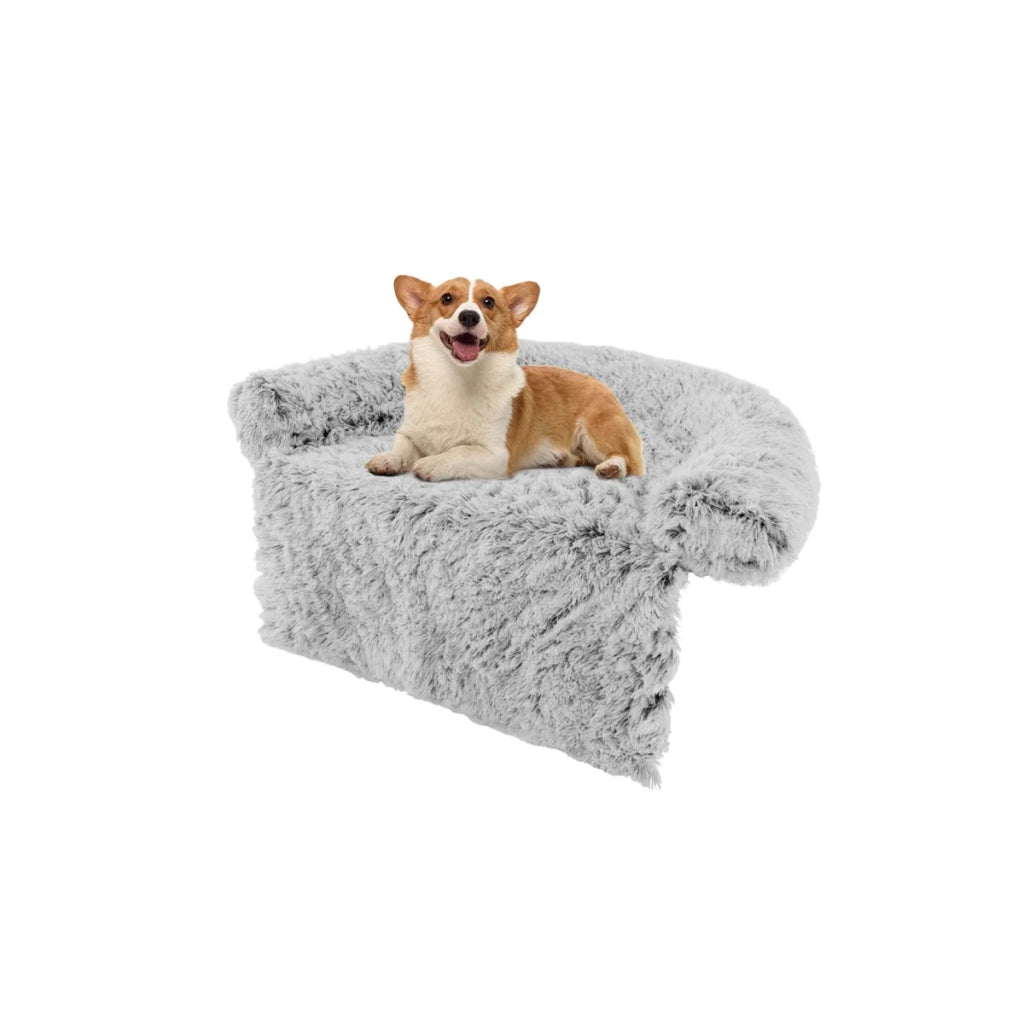 Copridivano rimovibile in peluche per cani 101 x 89 x 16 cm comodo e accogliente copridivano per mobili peluche grigio 20_0012183