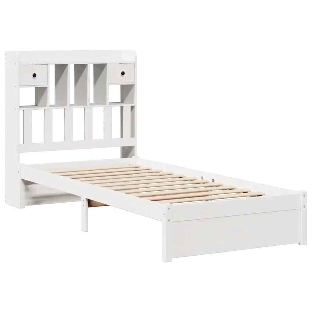 Letto con Libreria senza Materasso 75x190 cm in Legno Pino