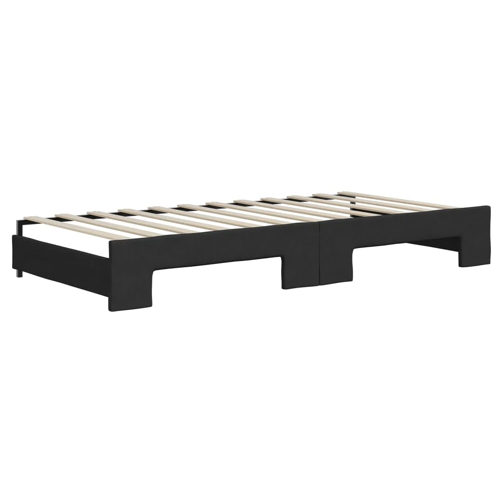 Divano Letto Estraibile con Cassetti-Sofa Letto-Daybed Nero 90x200 cm in Tessuto 636668