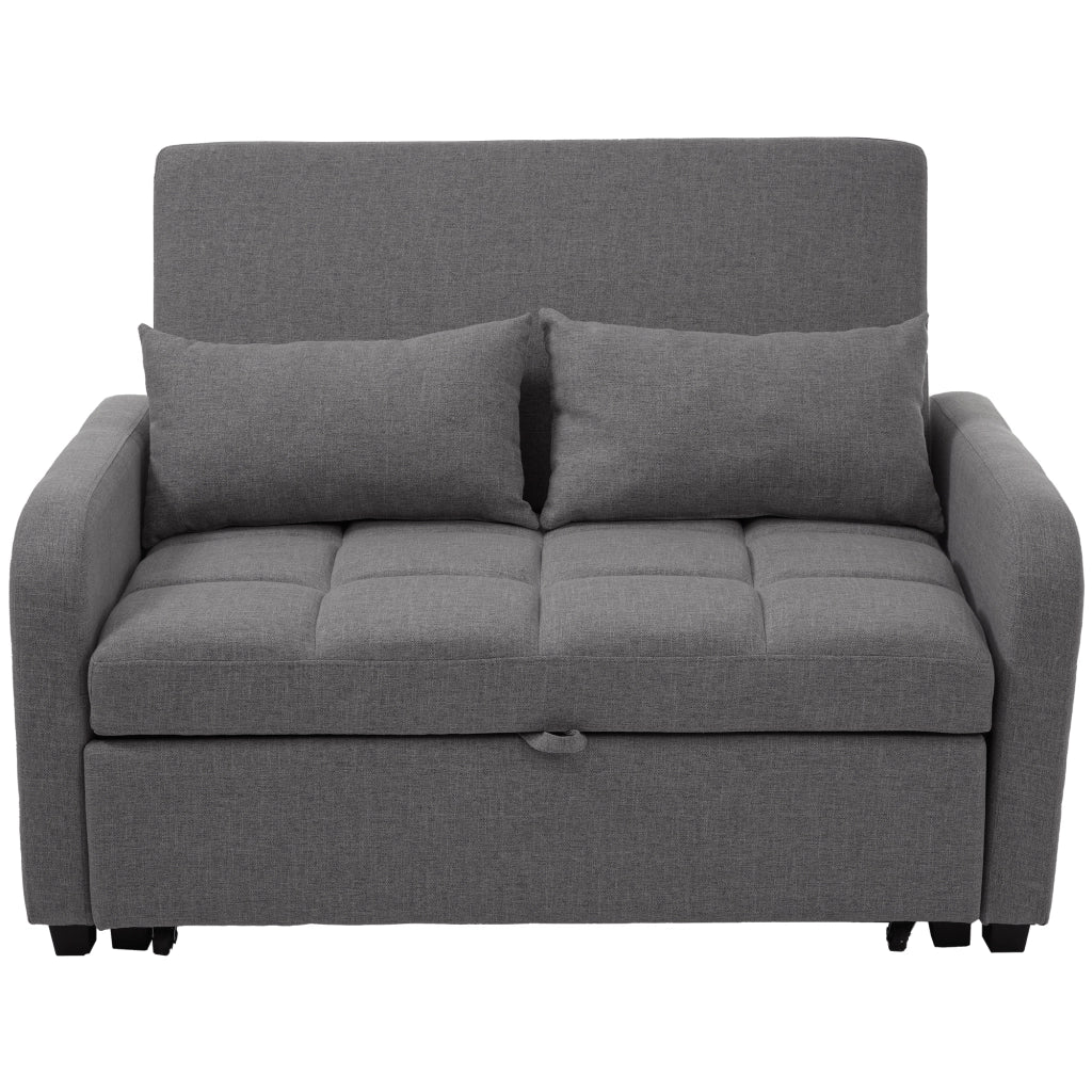 DIVANO LETTO Convertibile 127x180 cm Grigio Anticato con 2 cuscini