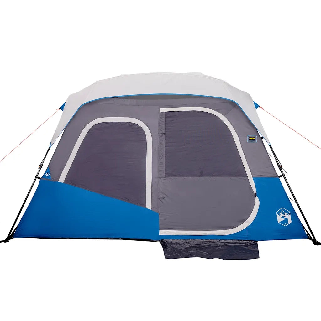 Tenda Famiglia con LED 6 Persone Blu Chiaro a Rilascio Rapido