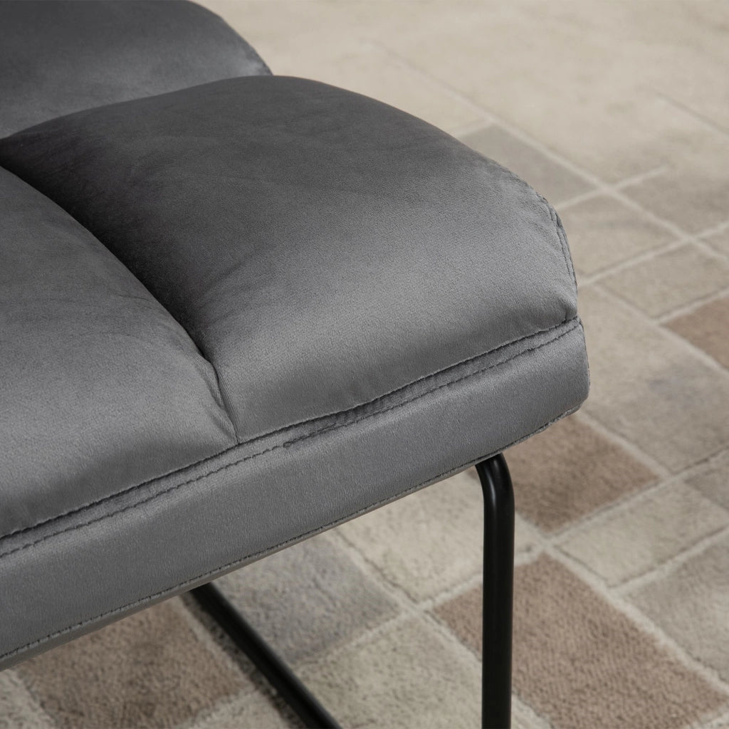 Easycomfort Sedia Imbottita con Poggiapiedi Abbinato per Soggiorno, Studio e Camera da Letto, 60x80.5x89 cm, Grigio