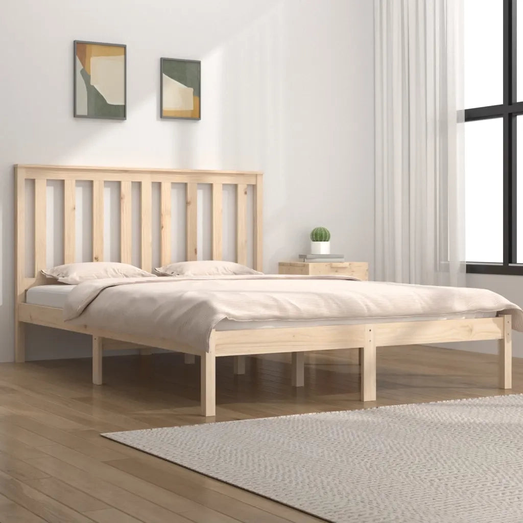 Letto matrimoniale | Letto per adulti | Giroletto in Legno Massello 135x190 cm Small Double
