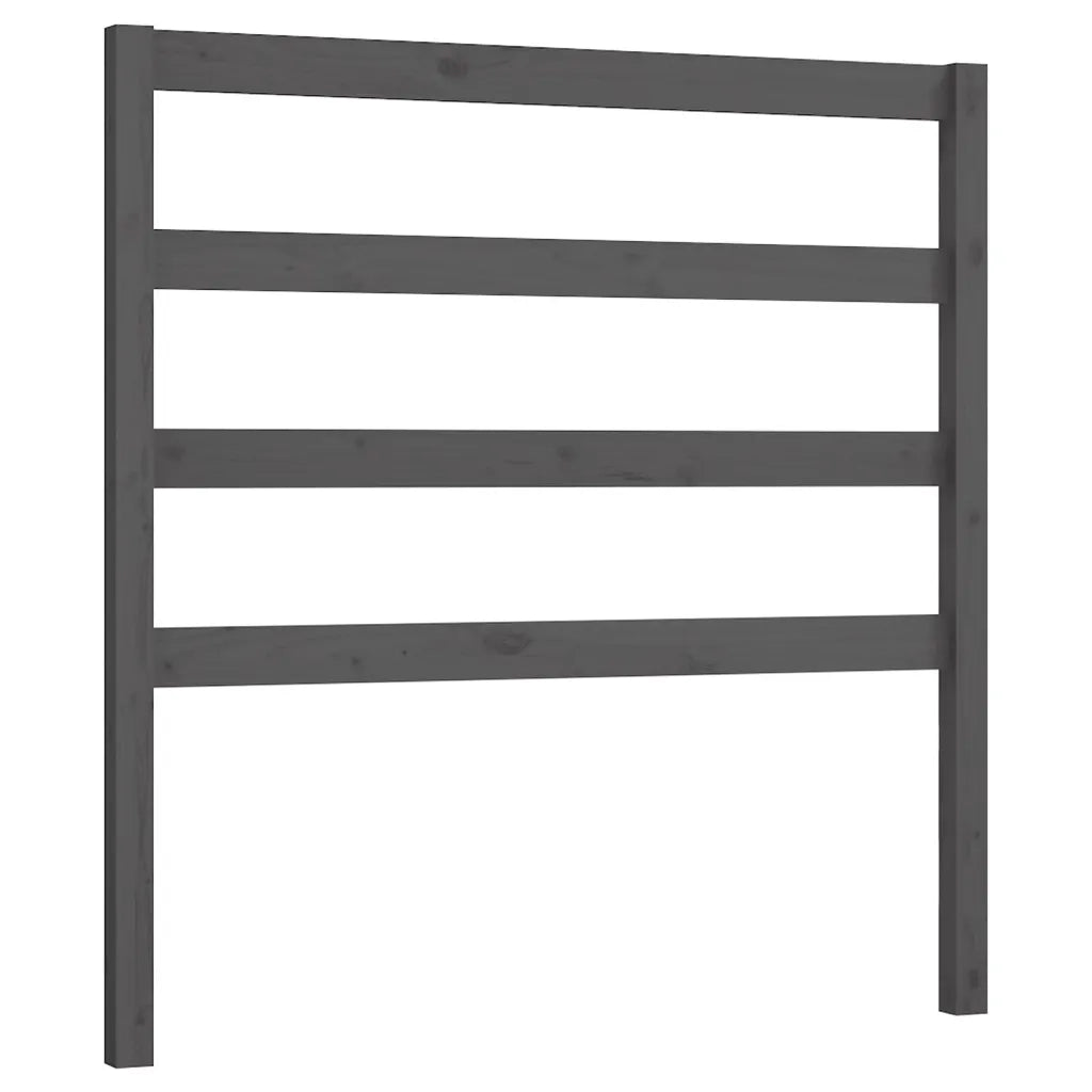 Testiera per Letto Grigia 96x4x100 cm in Legno Massello di Pino