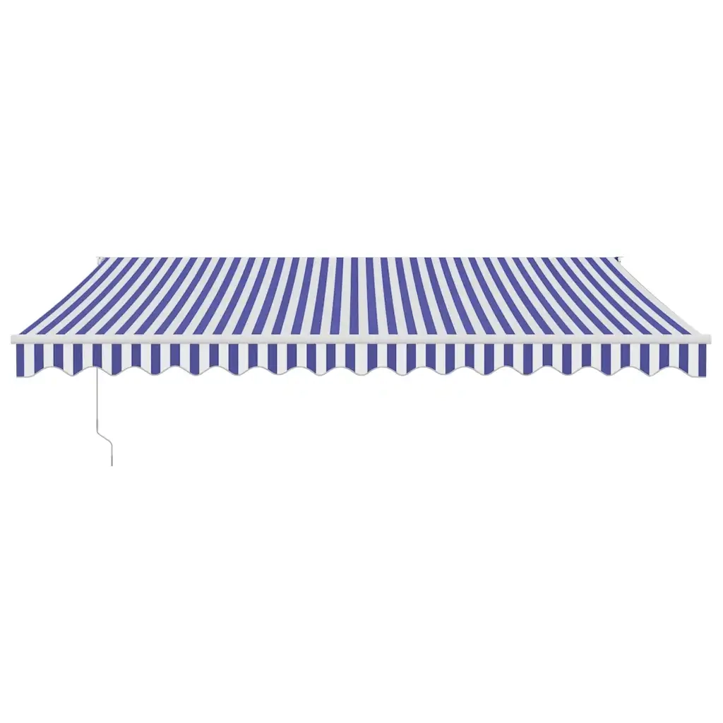 Tenda Sole Retrattile Blu e Bianca 4,5x3 m Tessuto e Alluminio 3154424