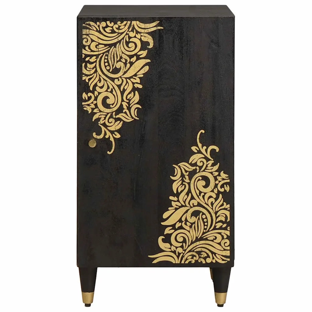 Credenza con porta-Buffet-Armadio da cucina Nero 40 x 33 x 75 cm Legno di mango massello