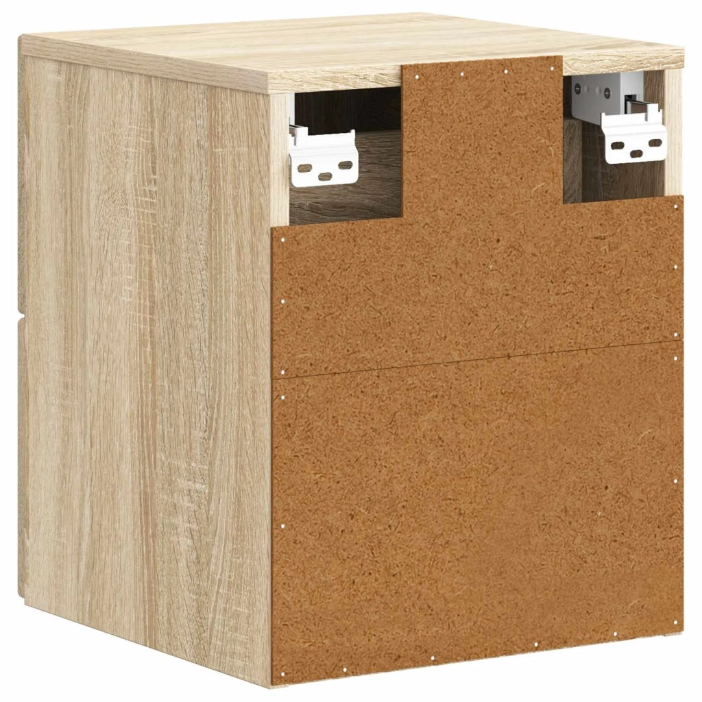 Comodino | Armadio da Notte | Mobiletto da notte a muro Rovere Sonoma 34,5 x 33 x 40 cm