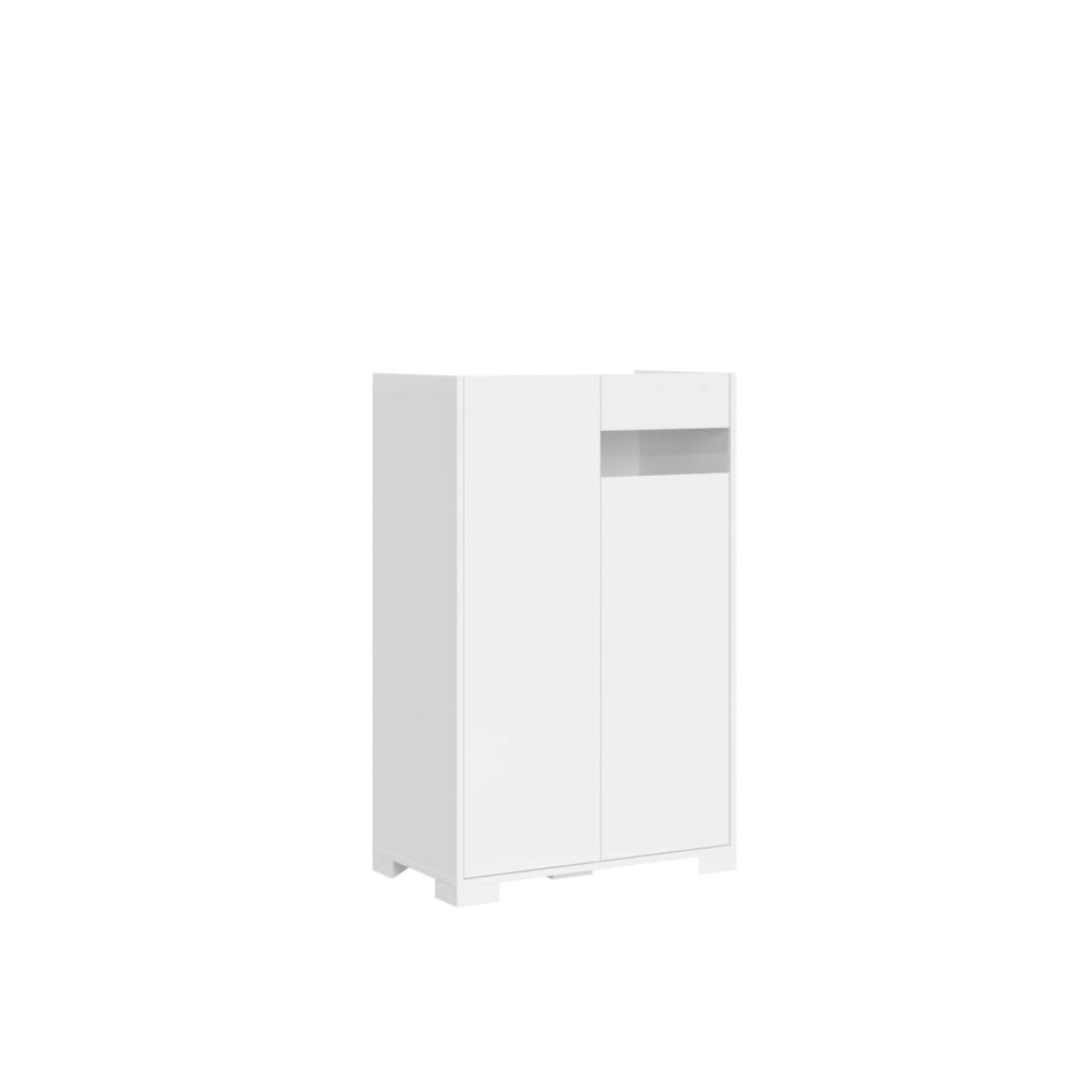 Credenza alta 2 ante 70x35x110 cm bianco lucido - RIFLESSO