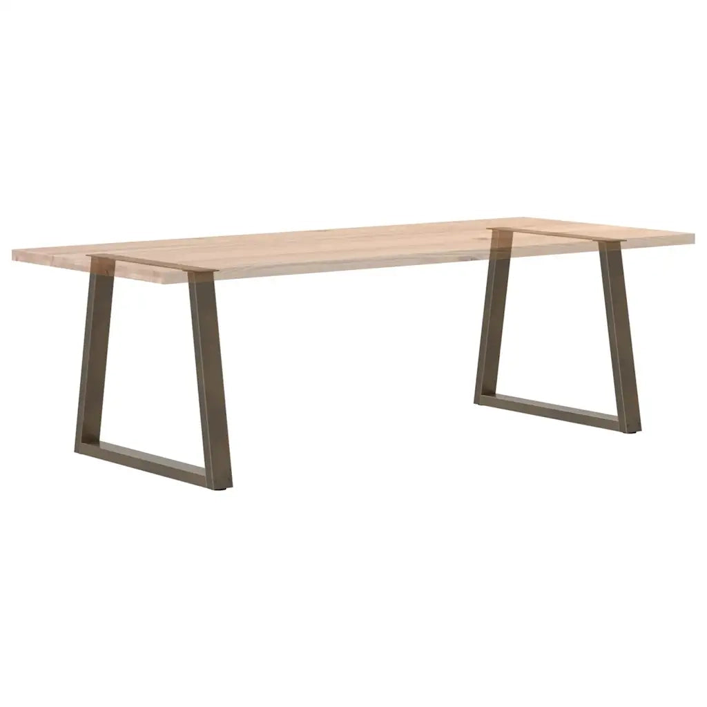 Gambe per tavolo da pranzo a forma di V 2 pz in acciaio naturale 80x(72-73,3) cm