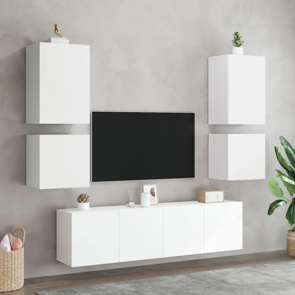 Mobile TV a Parete Bianco 40,5x30x40 cm in Legno Multistrato 836896