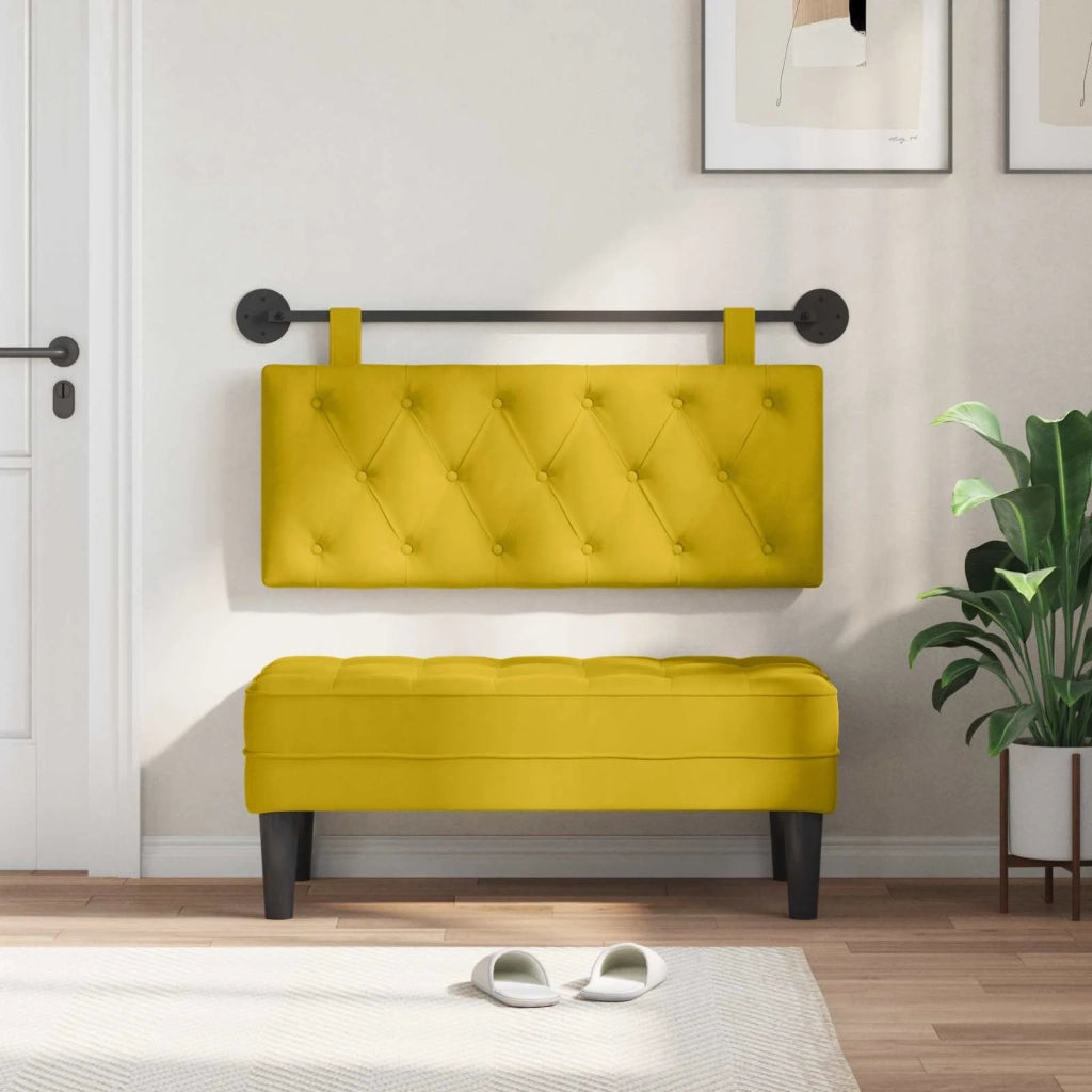 Testiera | Testata sospesa Con luce LED Giallo Velluto