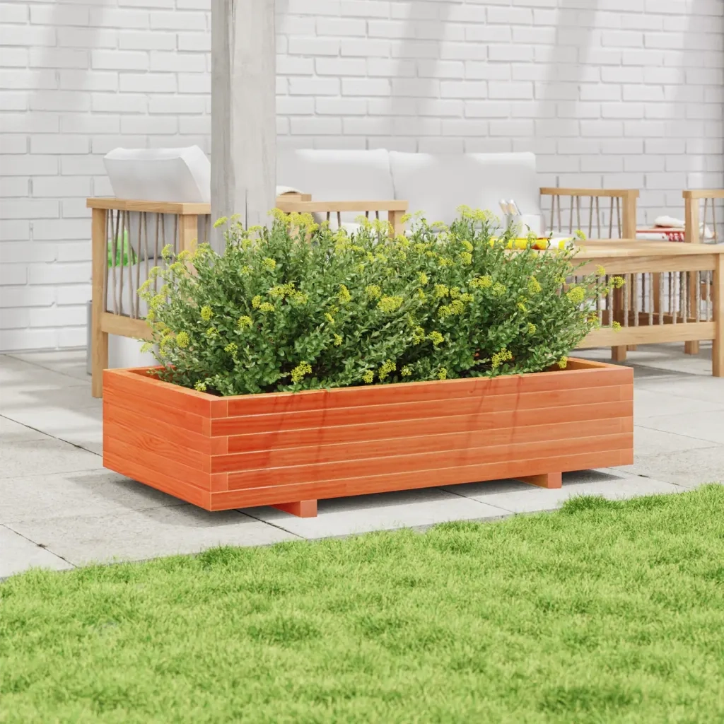 Fioriera Giardino Marrone Cera 110x60x26,5 cm Legno di Pino 847350