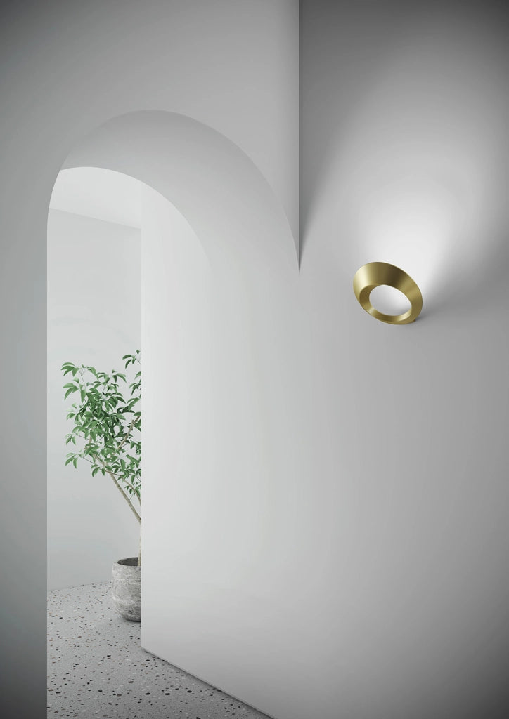 OLO APPLIQUE A PARETE ORO SPAZZOLATO A LED 2700K 3085LM 33W IN ALLUMINIO