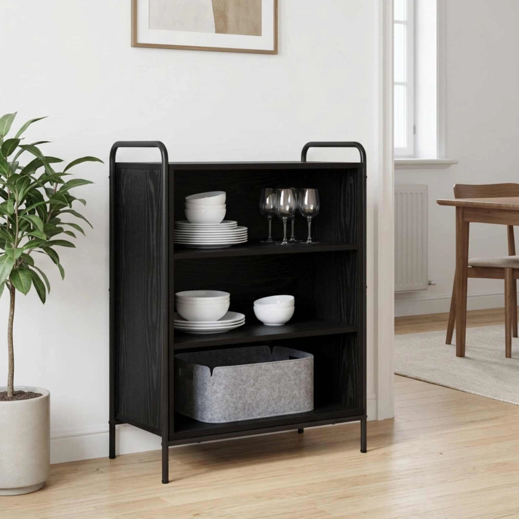 Credenza Rovere Nero 97 x 33 x 81 cm Legno ingegnerizzato 8013824