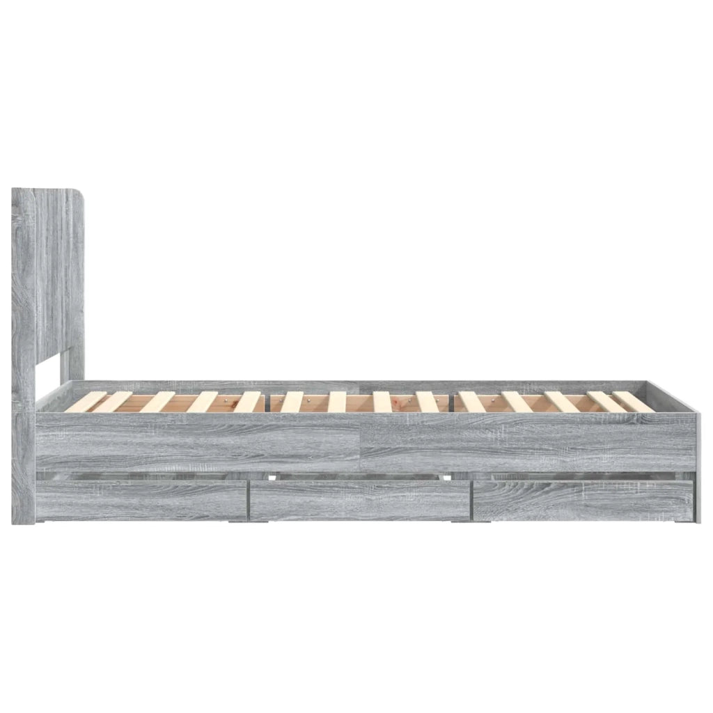 Struttura del letto con stoccaggio e testata Grigio Sonoma 3413994