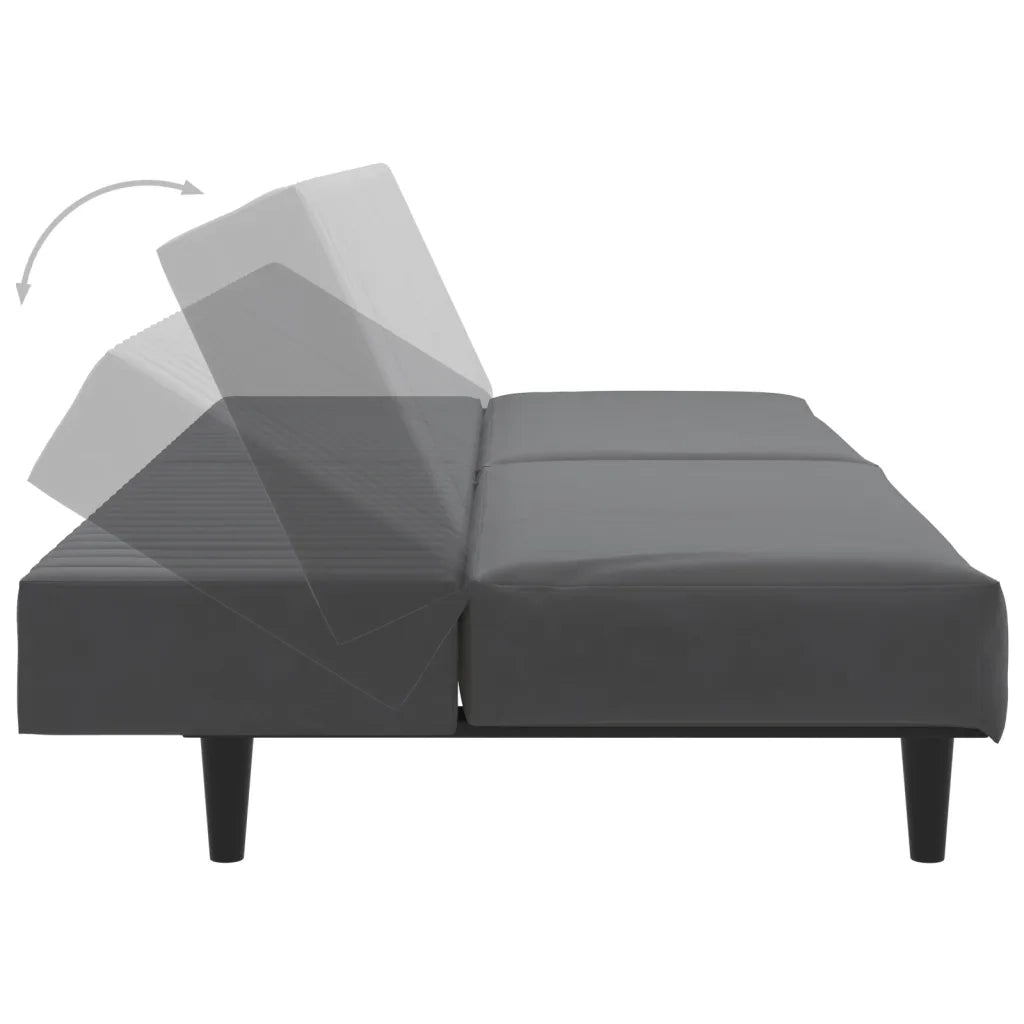 Divano letto | Sof¨¤ letto | Letto singolo a 2 Posti Grigio Scuro in Velluto