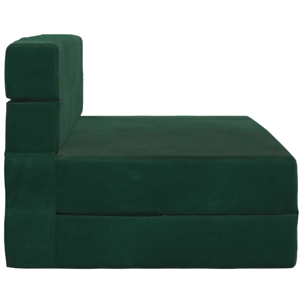 Divano Letto Pieghevole Verde Scuro 190 x 100 x 15 cm Velluto 900111