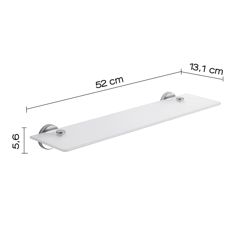 Mensola 52 cm Gedy in vetro temperato satinato | Felce