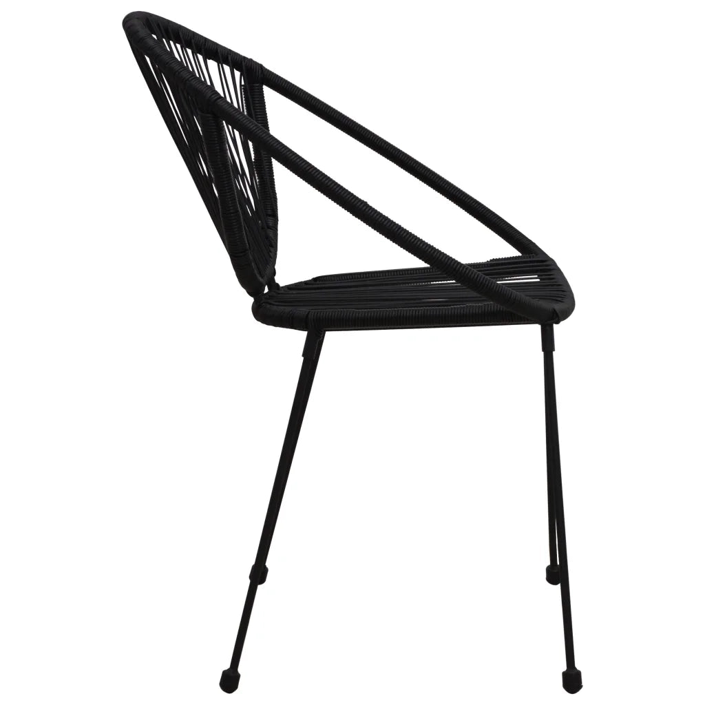 Sedie da Giardino 2 pz in Rattan PVC Nero