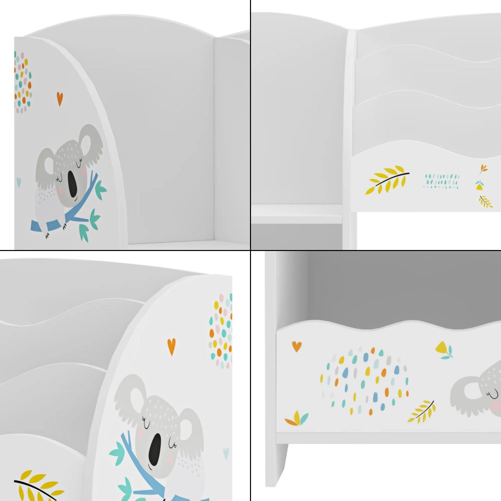 Scaffale dal design senza tempo per soggiorno camera da letto mobile contenitore per bambini con motivo 100 x 93 x 30 cm pannello di particelle bianco 03_0011208